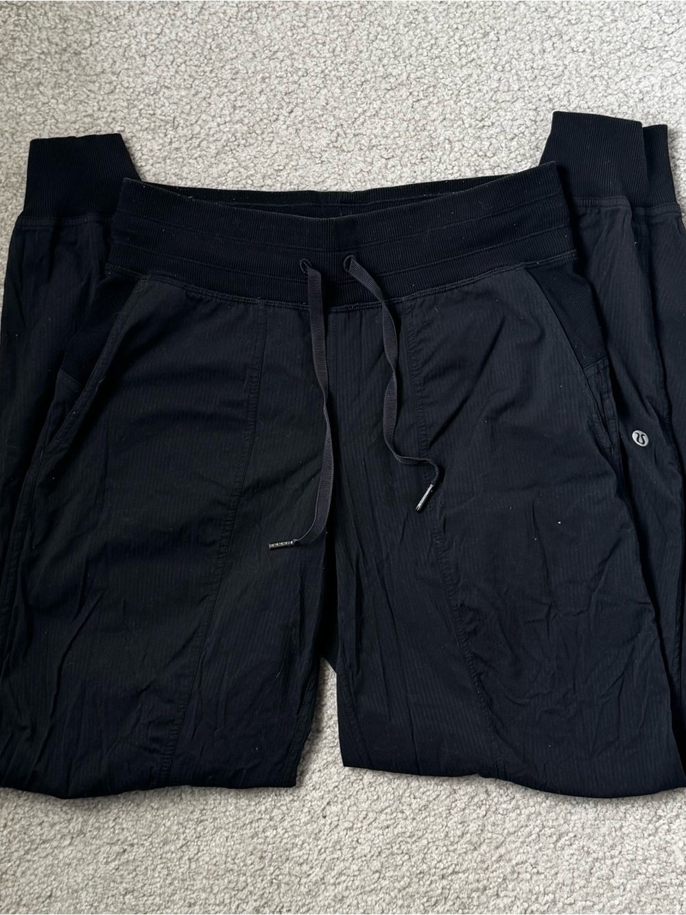 lululemon athletica Black Drawstring Track Joggers